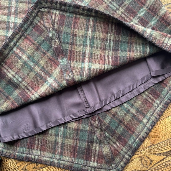Ralph Lauren 100% Wool Vintage Green and Brown Plaid Skirt 10P - Picture 7 of 7